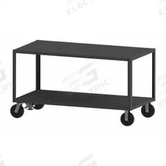 DURHAM MFG Work Table: Fixed Ht, Steel, 30 3/8 in x 72 3/8 in, 5,600 lb Overall Load Capacity (MPN HET-3072-2-5K-FLNH-95). Key specifications — Unit Type: Not Expandable or Modular; Assembly: Fully Assembled; Wheel Material: Phenolic; Frame Material Finish: Powder Coated; Mobility: Casters; Height Adjustability: Fixed Height; Frame Construction: Welded Only; Brand: DURHAM MFG.