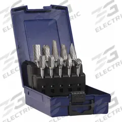SGS PRO Carbide Bur Set: 1/4" Shank, Double Cut, 3/8" to 1/2" Head Dia, 10 pc (MPN 18261). Key specifications — Trade Number: SB-5; Brand: SGS PRO.