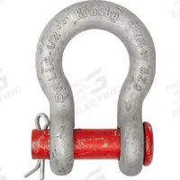 CROSBY Round Pin Anchor Shackle: Anchor Shackle, 2,000 lb Working Load Limit, 3/8 in Body Thick, Red (MPN 1018053). Key specifications — Body Material: Carbon Steel; Brand: CROSBY.