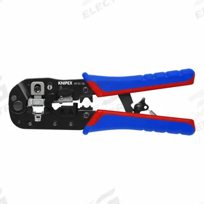 KNIPEX Crimping Pliers: For RJ-45, RJ45/Western Plug, 7 1/2 in Overall Lg - Modular Data Plug Crimpers
