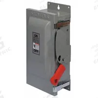 SIEMENS Safety Switch: Fusible, 30 A, Three Phase, 240V AC, Galvanized Steel, Indoor (MPN HF321N). Key specifications — Brand: SIEMENS.