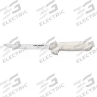 DEXTER RUSSELL Boning Knife: Flex, 11 in Overall Lg, Steel Blade, Sanitary Polypropylene Handle (MPN 01543). Key specifications — Sub-brand: Sani-Safe; Brand: DEXTER RUSSELL; Blade Material: Steel; Blade Type: Flexible; Handle Color: White; Handle Material: Sanitary Polypropylene; Knife Type: Boning Knife; NSF Certified: Yes.