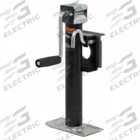 CURT Trailer Jack: Bracket-Mount Swivel Jack, 2,000 lb Static Load Capacity, Sidewind, Weld-On (MPN 28302). Key specifications — Handle Type: Sidewind; Mounting Type: Weld-On; Maximum Lift Height: 20-1/2 in; Base: Foot Plate; Brand: CURT.