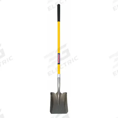 WESTWARD Square Point Shovel: Steel Blade, 14 ga, Straight Handle Type - Square Point Shovels