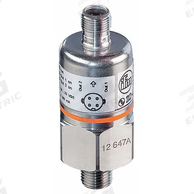 IFM Pressure Transmitter: 0 psi to 3,000 psi, 4 to 20mA DC, 4-Pin M12 Connector - Pressure Transmitters with 4-Pin M12 Connector