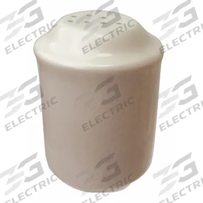 ITI Pepper Shaker: Vitrified Stoneware, White, 3 in Overall Ht - Salt or Pepper Shakers