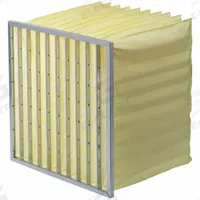 GRAINGER Pocket Air Filter: 24 in x 24 in x 22 in, MERV 15, Yellow, Fiberglass, 8 Pockets (MPN 878PL6). Key specifications — Display Sell UOM: EA; Brand: GRAINGER; Media Material: Fiberglass; Performance Rating: MERV 15.