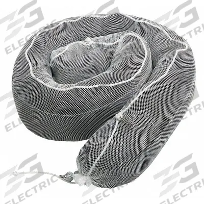 PIG Sorbent Boom: 8 in Dia, 10 ft Lg, 12 gal, Ring, Black/White - Sorbent Socks