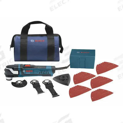 BOSCH Oscillating Tool Kit: 8,000 to 20,000, 3° Oscillation Angle, 4 A Current - Bosch Corded Oscillating Tools