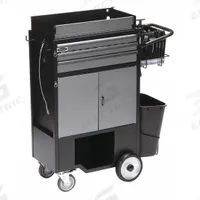 FLEXCART Tool Utility Cart: Silver, 37 1/2 in Wd, 14 1/2 in Dp, 45 in Ht, No Lid, 3-Point Locking (MPN FC-300LEWBT). Key specifications — attr1116771: Putty Knives and Scrapers; attr1116772: FLEXCART; attr1116768: 3-Point Locking.