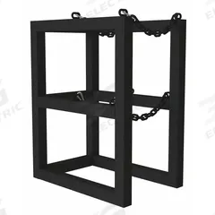 DURHAM MFG Gas Cylinder Rack: Vertical, 16 in x 24 in x 30 in, For 2 Cylinders (MPN GCRV-162430-08T). Key specifications — attr34863: DURHAM MFG; attr34955: Powder Coated; attr34956: Black.