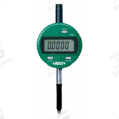 INSIZE Digital Indicator: 0 in to 0.5 in /0 mm to 12.7 mm, Inch/Metric, +/- 0.0015 in Accuracy - Digital Indicators with Non-Removable Flat Back