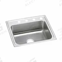 JUST MANUFACTURING Bowl Drop-In Sink: 25 in Overall Lg, 21 1/4 in Overall Wd, 4 1/2 in Bowl Dp (MPN SLADA2125A454-J). Key specifications — Brand: JUST MANUFACTURING; Color Family: Silver/Gray.