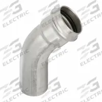 VIEGA PROPRESS Crimp Elbow Fitting: 1 1/2 in CTS x 1 1/2 in CTS Size, 45° Elbow, Press-fit x FTG (MPN 80555). Key specifications — Brand: VIEGA PROPRESS.