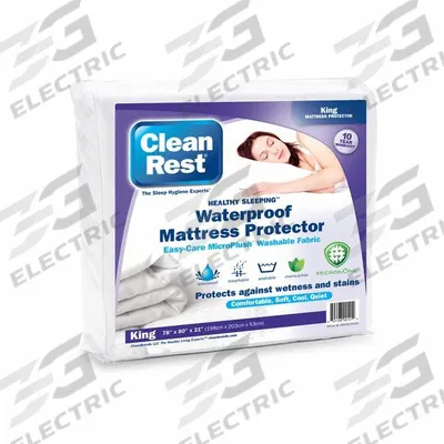 CLEANREST Mattress/Box Spring Protector: King, 80 in Overall Lg, 78 in Overall Wd - Mattress Pads