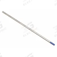MILLER ELECTRIC Tungsten Electrode: 2% Lanthanated, 3/32 in x 7 in, Blue, EWLa-2, 10 PK (MPN WL2332X7). Key specifications — Brand: MILLER ELECTRIC; Overall Length: 7 in; AWS Classification: EWLa-2; Welding Current Designation: AC/DC; Color: Blue.