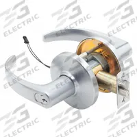 STANLEY SECURITY SOLUTIONS Door Lockset: Storeroom Lever Locksets, Chrome, ADA Compliant, Electrical (MPN 9KW37DEU14DS3626). Key specifications — Ligature Resistance: Not Ligature-Resistant; Brand: STANLEY SECURITY SOLUTIONS; Visual Indicator Message: No Message; Lockset Style: Curved; ADA Compliant: Yes; Finish: Satin Chromium-Plated : Zinc Alloy.