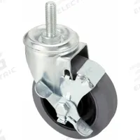 APPROVED VENDOR Stem Caster: Inch, Swivel, 4 in Wheel Dia., 1 1/4 in Wheel Wd, 5 in Mounting Ht (MPN P12S-PRP040B-ST1-WB-EL). Key specifications — Brand: APPROVED VENDOR; Thread Size: 1/2"-13; Roll Up: Swivel with Brake.