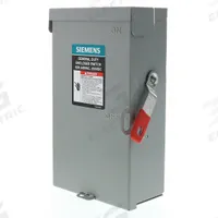 SIEMENS Safety Switch: Fusible, 60 A, Single Phase, 240V AC, Galvanized Steel, Indoor (MPN GF222NA). Key specifications — Brand: SIEMENS.