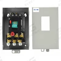 EATON Manual Motor Starter: Non-Reversing, 3 Poles, 5 A, NEMA Size M-0, Thermal Protection, EATFH (MPN B100S0C). Key specifications — Maximum Voltage Rating: 600V AC; Brand: EATON; Thermal Units Required: 3 (Not Included).