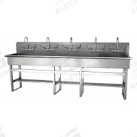 SANI-LAV Wash Station: 45 in Overall Ht, 97 in Bowl Lg, 8 in Bowl Dp, 0.5 gpm Flow Rate, 16 ga (MPN 510FF-0.5). Key specifications — Includes Side Splash: Side Splash Not Included; Brand: SANI-LAV.