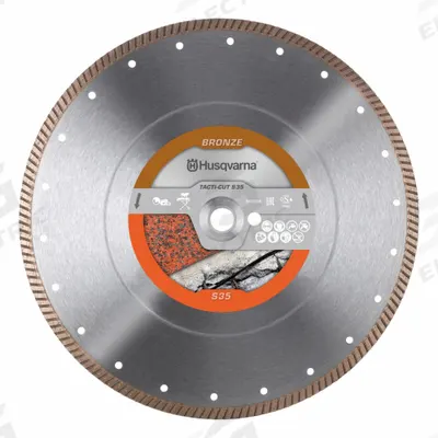 HUSQVARNA Diamond Saw Blade: 14 in Blade Dia., Wet/Dry, For Power Cutter, Good, Segmented - Concrete & Asphalt-Cutting Blades