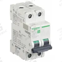 SCHNEIDER IEC Supplementary Protector: 63 A Amps, 500V DC, 5kA at 250V DC, Screw Clamp, C60H-DC, D (MPN M9U31263). Key specifications — Terminal Connection: Screw Clamp; AC Voltage Rating: Not Rated; Curve Type: D; DC Voltage Rating: 500V DC; Max. AIR Rating: 5kA at 250V DC; Series: C60H-DC; Brand: SCHNEIDER.