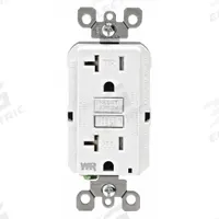 LEVITON GFI Receptacle: Decorator Duplex, 5-20, White, GFCI, 125V AC, 20 A, 2 Pole / 3 Wire (MPN GFWT2-W)