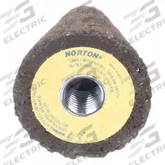 NORTON Round Tip Grinding Cone: Type 17R, 2" x 3" x 5/8"-11, Zirconia Alumina, 20 Grit, 1 (MPN 66253344384). Key specifications — Brand: NORTON; Abrasive Hardness: S.