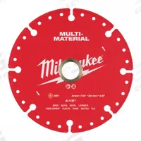 MILWAUKEE Diamond Saw Blade: Masonry/Metal/Plastic/Tile, 4 1/2 in Blade Dia., Dry, For Assortment (MPN 49-93-9604). Key specifications — attr1097734: Dry; attr1097738: Assortment; attr1097751: MILWAUKEE.