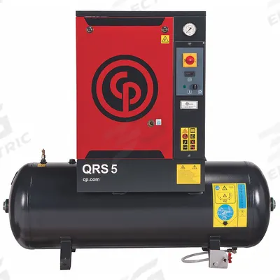 CHICAGO PNEUMATIC Rotary Screw Air Compressor: Horizontal, 5 hp, 16.6 cfm, 60 gal Tank - Horizontal Rotary Screw Air Compressors