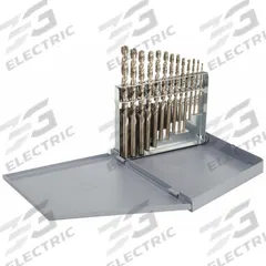 CLE-LINE Jobber Length Drill Bit Set: 13 Pc, 1/16" to 1/4" by 64ths, 135° Split Point (MPN C21107). Key specifications — attr1236168: Metal Index.