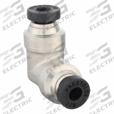 PARKER Push-Fit Elbow Fitting: 1/8 in OD x 1/8 in OD Size, Push-to-Connect x Push-to-Connect - Nickel-Plated Brass Tube Fittings