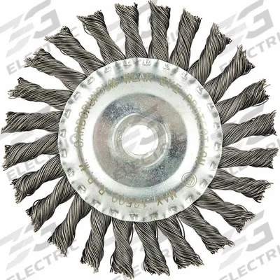 APPROVED VENDOR Wire Wheel Brush: Twisted Steel, 5" Dia x 1/2" Wd, 5/8"-11 Arbor - Heavy-Cleaning Brushes for Contoured Carbon Steel Surfaces