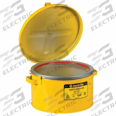 JUSTRITE Bench Can: 2 gal Capacity, Powder Coated Steel - Bench Cans