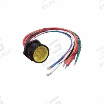 BRAD HARRISON Cordset: 1 1/8"-16 Male Straight x Bare Wire, 9 Pins, Yellow, PVC, 1 ft Cable Lg - Single-Ended Cordsets