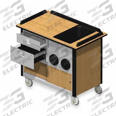 LAKESIDE Hydration Cart: 44 1/2 in Overall Lg, 38 in Overall Ht, Light Maple - Furnishings, Appliances and Hospitality