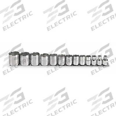 PROTO Socket Set: 3/8 in Drive, 13 Piece, 6-Point, SAE - SAE & Metric Socket Sets