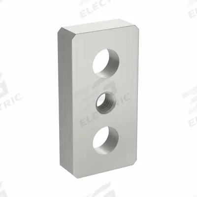 FAZTEK Base Plate: 10 Series, Aluminum, 2 in x 1 in x 1/2 in, Drop-In - Base Plates for Threaded-Stem Feet & Casters