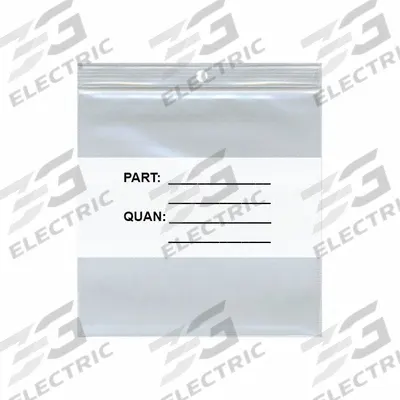 APPROVED VENDOR Reclosable Bag: PARTS & QUANTITY, 2 mil Thick, 9 in Wd, 12 in Lg - Preprinted PARTS & QUANTITY Poly Bags
