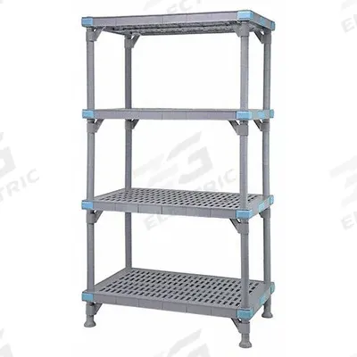 QUANTUM STORAGE SYSTEMS Shelving Unit: 36 in x 18 in, 62 in Overall Ht, 4 Shelves - Quick-Adjust Antimicrobial Stationary Plastic Shelving