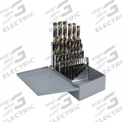 CLE-LINE Jobber Length Drill Bit Set: 25 Pc, 1 mm to 13 mm by 0.5 mm, 135° Split Point (MPN C74059). Key specifications — attr1236168: Metal Index.