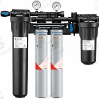 EVERPURE Water Filtration System: 5 micron, 3.3 gpm, FNPT, 25 3/8 in Overall Ht, 15,000 gal (MPN EV977132 -75). Key specifications — Brand: EVERPURE; Reduces: Chloramine; Filter Media: Carbon Block.