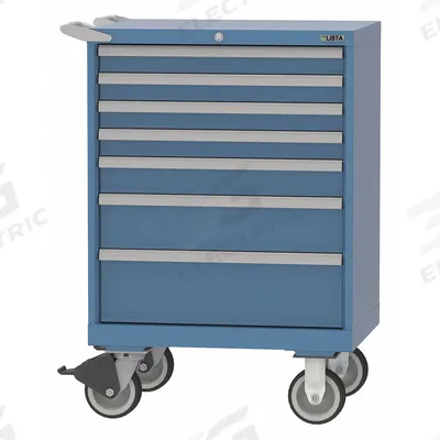 LISTA Modular Drawer Cabinet: 28 1/4 in x 22 1/2 in x 41 1/2 in, 7 Drawers, Tubular - Lista Mobile Modular Drawer Cabinets