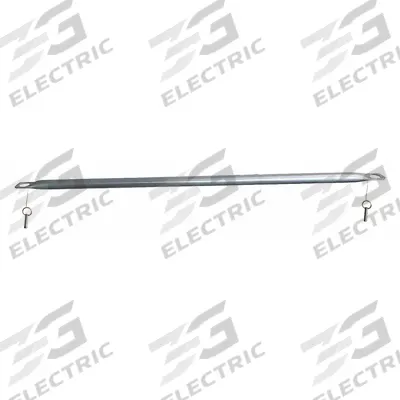 APPROVED VENDOR Middle Hang Bar: Rod Design (No ) Hooks, 61 1/2 in Overall Wd, Steel, Silver - Rack Accessories