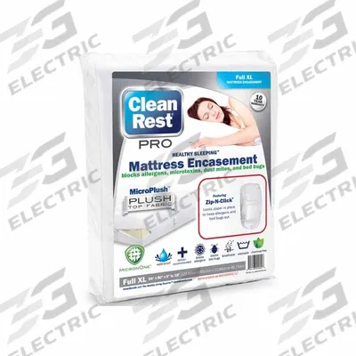 CLEANREST Mattress/Box Spring Protector: Full XL, 80 in Overall Lg, 54 in Overall Wd - Mattress Encasements
