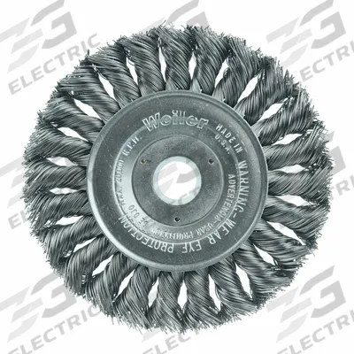 WEILER Wire Wheel Brush: Twisted Steel, 4" Dia x 1/2" Wd, 5/8" to 1/2" Arbor - Heavy-Cleaning Brushes for Contoured Carbon Steel Surfaces