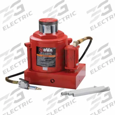 BVA HYDRAULICS Hydraulic Ram Machine Lift: Steel, External Air Pump/Lever, Air/Mechanical - High-Clearance Bottle Jacks