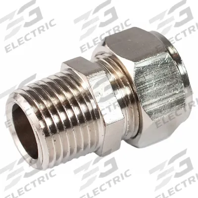 RAPIDAIR Compression Fitting Adapter: 5/8 in OD 1/2 in Pipe Fitting Size, Compression x MNPT - Compressed Air System Brass Compression Tube Fittings