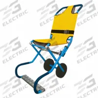 EVAC-CHAIR Stair Chair: 440 lb Load Capacity, Aluminum, Blue/Yellow (MPN 220H). Key specifications — Brand: EVAC-CHAIR; Product Type: Stair Chair; Handle Type: Ergonomic Telescoping; Material: Aluminum; Restraint Locations: Chest.